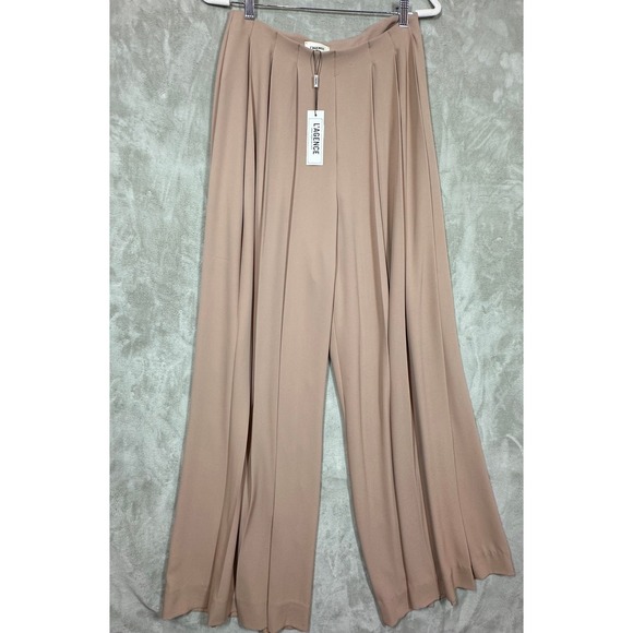 L'AGENCE Nova Pleated Wide Leg Pants Size 6 Cappuccino Beige High Waist - Picture 1 of 6